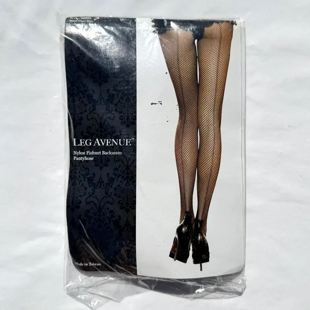 Leg Avenue Nylon Fishnet Backseam Pantyhose Womens One Size Black